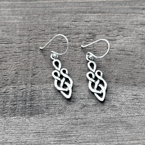 Blue Moon Under Jewelry - Dainty 925 Sterling Silver Celtic Dangle Earrings! NEW!